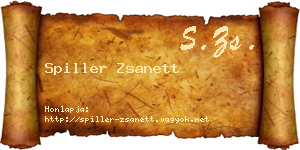 Spiller Zsanett névjegykártya